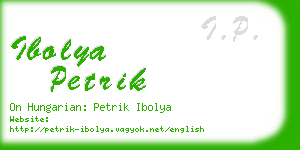 ibolya petrik business card